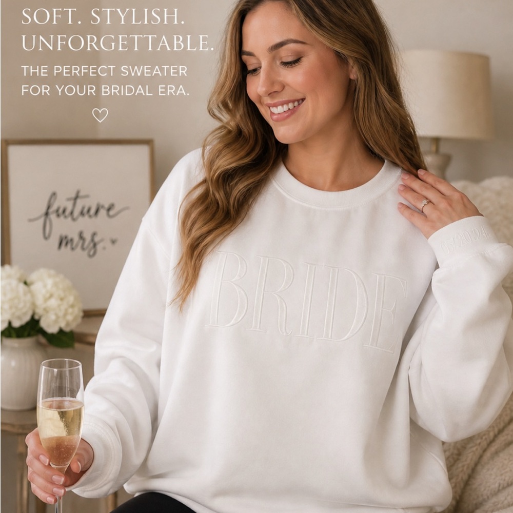 Bride Gildan White Heavy Blend Sweatshirt
